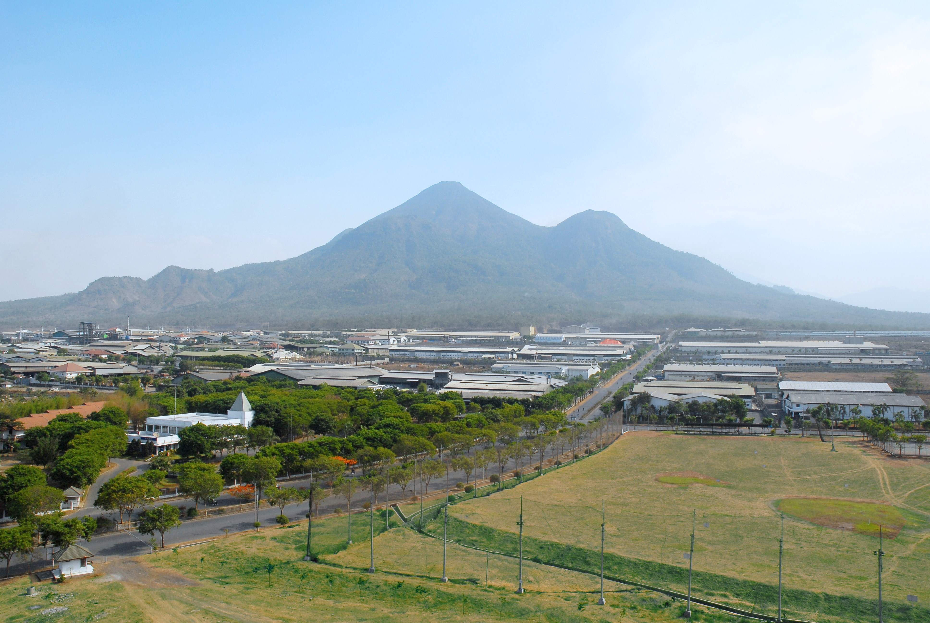 Aerial view of a development-ready industrial estate